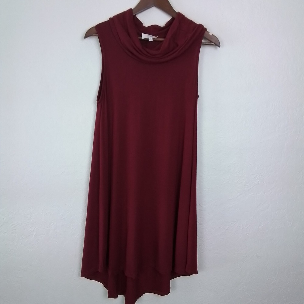 Umgee Women's Small‎ Burgundy High Low Dress Soft Stretch Jersey Boho Indie - Picture 4 of 14